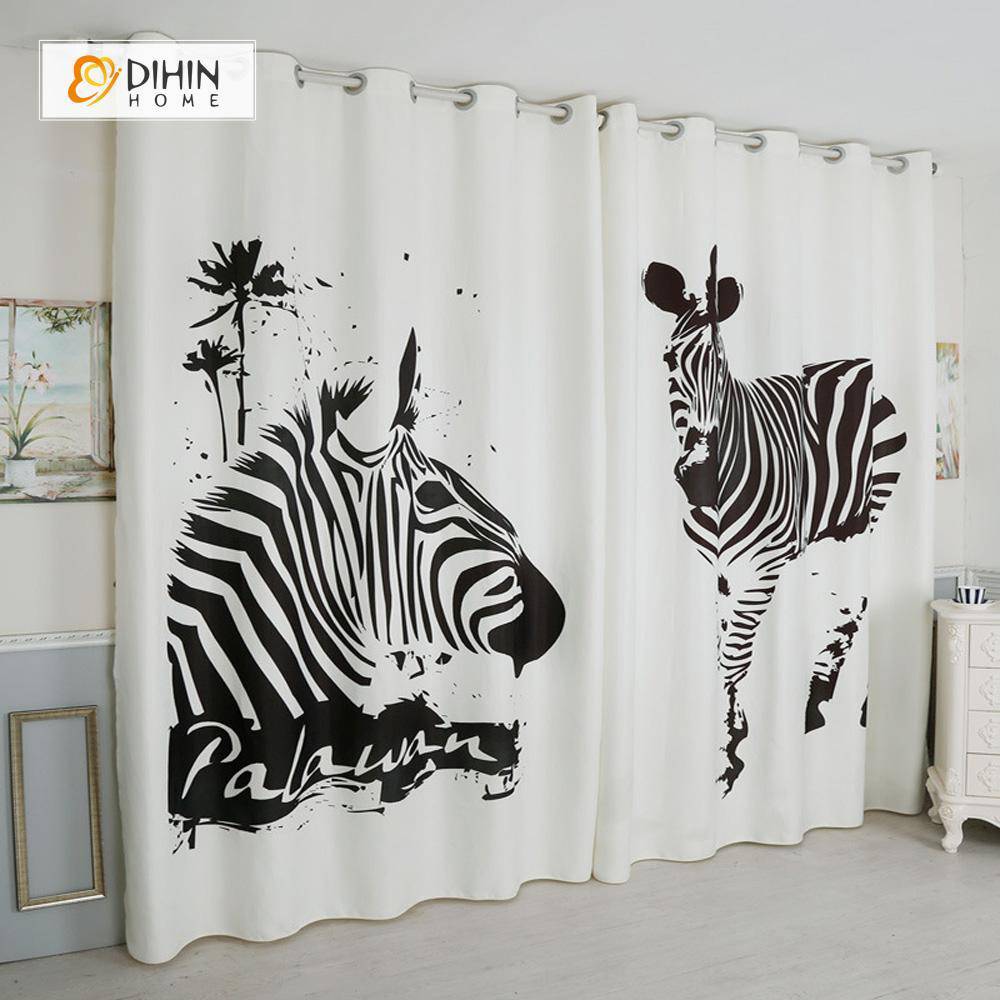 DIHIN HOME 3D Printed Two Zebra Blackout Curtains ,Window Curtains Grommet Curtain For Living Room ,39x102-inch,2 Panels Included Roman Shades Curtains Window Blinds custom curtains blackout curtains curtains for living room sheer curtains curtain fabric linen curtains kitchen curtains velvet curtains pinch pleat curtains bay window curtains outdoor curtains pleated curtains floral curtains dining room curtains kitchen valances drapes for bedroom patio curtains nursery curtains grommet curtains