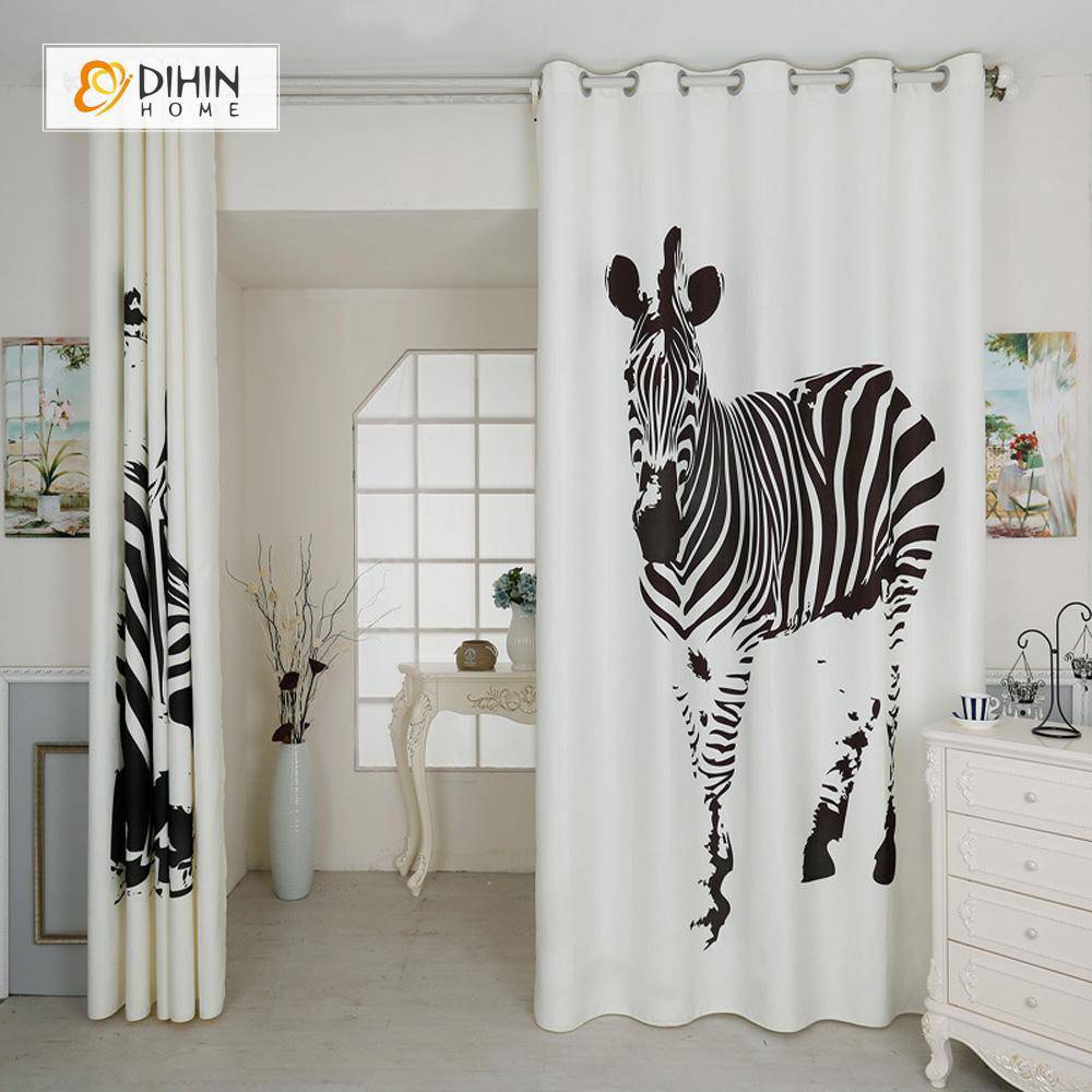 DIHIN HOME 3D Printed Two Zebra Blackout Curtains ,Window Curtains Grommet Curtain For Living Room ,39x102-inch,2 Panels Included Roman Shades Curtains Window Blinds custom curtains blackout curtains curtains for living room sheer curtains curtain fabric linen curtains kitchen curtains velvet curtains pinch pleat curtains bay window curtains outdoor curtains pleated curtains floral curtains dining room curtains kitchen valances drapes for bedroom patio curtains nursery curtains grommet curtains