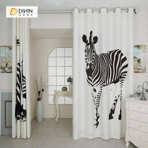 DIHIN HOME 3D Printed Two Zebra Blackout Curtains ,Window Curtains Grommet Curtain For Living Room ,39x102-inch,2 Panels Included Roman Shades Curtains Window Blinds custom curtains blackout curtains curtains for living room sheer curtains curtain fabric linen curtains kitchen curtains velvet curtains pinch pleat curtains bay window curtains outdoor curtains pleated curtains floral curtains dining room curtains kitchen valances drapes for bedroom patio curtains nursery curtains grommet curtains