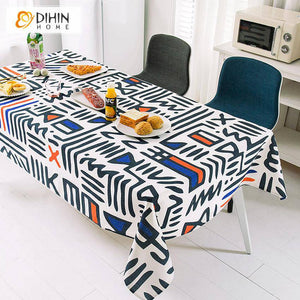 DIHIN HOME Abstract Totem Printed Tablecloth For Rectangle Tables,Custom Washed Linen Tablecloth,Handmade Rectangle Table Cover Roman Shades Curtains Window Blinds custom curtains blackout curtains curtains for living room sheer curtains curtain fabric linen curtains kitchen curtains velvet curtains pinch pleat curtains bay window curtains outdoor curtains pleated curtains floral curtains dining room curtains kitchen valances drapes for bedroom patio curtains nursery curtains grommet curtains