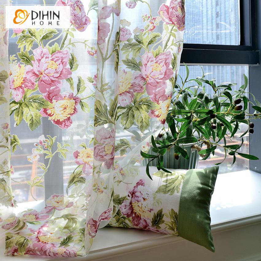DIHIN HOME American Country Style High Quality Flowers Printed,Blackout Grommet Window Curtain for Living Room ,52x63-inch,1 Panel Roman Shades Curtains Window Blinds custom curtains blackout curtains curtains for living room sheer curtains curtain fabric linen curtains kitchen curtains velvet curtains pinch pleat curtains bay window curtains outdoor curtains pleated curtains floral curtains dining room curtains kitchen valances drapes for bedroom patio curtains nursery curtains grommet curtains