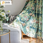 DIHIN HOME American Garden Lotus Printed Curtain,Blackout Curtains Grommet Window Curtain for Living Room ,52x84-inch,1 Panel Curtains custom curtains blackout curtains curtains for living room curtain fabric linen curtains