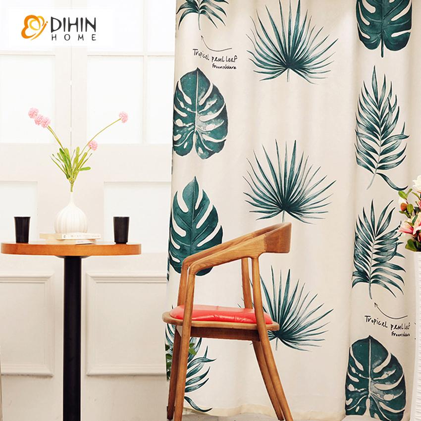 DIHIN HOME American Pastoral Banana Tree Printed Curtain ,Blackout Grommet Window Curtain for Living Room ,52x63-inch,1 Panel Roman Shades Curtains Window Blinds custom curtains blackout curtains curtains for living room sheer curtains curtain fabric linen curtains kitchen curtains velvet curtains pinch pleat curtains bay window curtains outdoor curtains pleated curtains floral curtains dining room curtains kitchen valances drapes for bedroom patio curtains nursery curtains grommet curtains