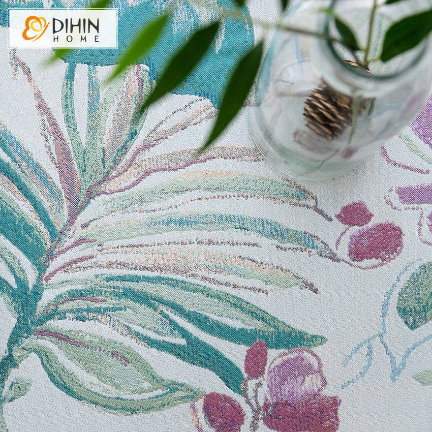 DIHIN HOME American Pastoral Colorful Plants Jacquard Tablecloth For Rectangle Tables,Custom Washed Linen Tablecloth,Handmade Rectangle Table Cover Roman Shades Curtains Window Blinds custom curtains blackout curtains curtains for living room sheer curtains curtain fabric linen curtains kitchen curtains velvet curtains pinch pleat curtains bay window curtains outdoor curtains pleated curtains floral curtains dining room curtains kitchen valances drapes for bedroom patio curtains nursery curtains grommet cur