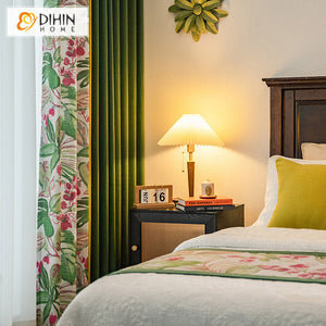 DIHIN HOME American Pastoral Cotton Linen Flower Printed,Blackout Grommet Window Curtain for Living Room ,52x63-inch,1 Panel Roman Shades Curtains Window Blinds custom curtains blackout curtains curtains for living room sheer curtains curtain fabric linen curtains kitchen curtains velvet curtains pinch pleat curtains bay window curtains outdoor curtains pleated curtains floral curtains dining room curtains kitchen valances drapes for bedroom patio curtains nursery curtains grommet curtains