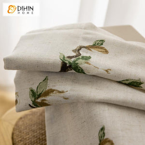 DIHIN HOME American Pastoral Cotton Linen Flowers Printed,Blackout Curtains Grommet Window Curtain for Living Room ,52x63-inch,1 Panel Roman Shades Curtains Window Blinds custom curtains blackout curtains curtains for living room sheer curtains curtain fabric linen curtains kitchen curtains velvet curtains pinch pleat curtains bay window curtains outdoor curtains pleated curtains floral curtains dining room curtains kitchen valances drapes for bedroom patio curtains nursery curtains grommet curtains