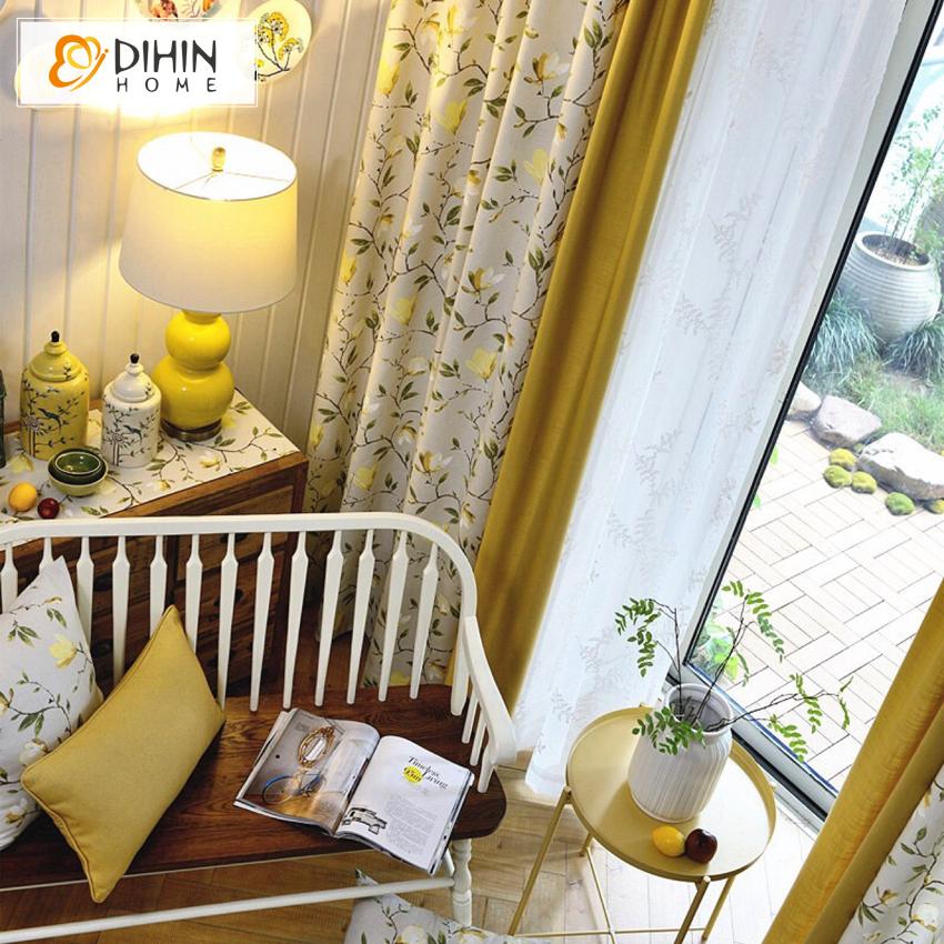DIHIN HOME American Pastoral Cotton Linen Foral Curtain,Blackout Curtains Grommet Window Curtain for Living Room ,52x63-inch,1 Panel Roman Shades Curtains Window Blinds custom curtains blackout curtains curtains for living room sheer curtains curtain fabric linen curtains kitchen curtains velvet curtains pinch pleat curtains bay window curtains outdoor curtains pleated curtains floral curtains dining room curtains kitchen valances drapes for bedroom patio curtains nursery curtains grommet curtains