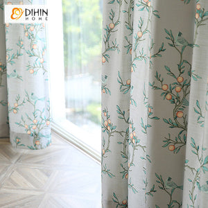 DIHIN HOME American Pastoral Cotton Linen Printed,Blackout Grommet Window Curtain for Living Room ,52x63-inch,1 Panel Roman Shades Curtains Window Blinds custom curtains blackout curtains curtains for living room sheer curtains curtain fabric linen curtains kitchen curtains velvet curtains pinch pleat curtains bay window curtains outdoor curtains pleated curtains floral curtains dining room curtains kitchen valances drapes for bedroom patio curtains nursery curtains grommet curtains