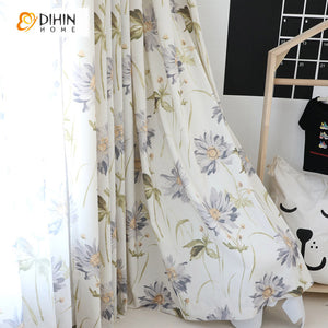 DIHIN HOME American Pastoral Flowers Printed,Blackout Grommet Window Curtain for Living Room,1 Panel Roman Shades Curtains Window Blinds custom curtains blackout curtains curtains for living room sheer curtains curtain fabric linen curtains kitchen curtains velvet curtains pinch pleat curtains bay window curtains outdoor curtains pleated curtains floral curtains dining room curtains kitchen valances drapes for bedroom patio curtains nursery curtains grommet curtains