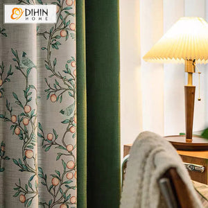 DIHIN HOME American Pastoral Green Color Printed,Blackout Grommet Window Curtain for Living Room ,52x63-inch,1 Panel Roman Shades Curtains Window Blinds custom curtains blackout curtains curtains for living room sheer curtains curtain fabric linen curtains kitchen curtains velvet curtains pinch pleat curtains bay window curtains outdoor curtains pleated curtains floral curtains dining room curtains kitchen valances drapes for bedroom patio curtains nursery curtains grommet curtains