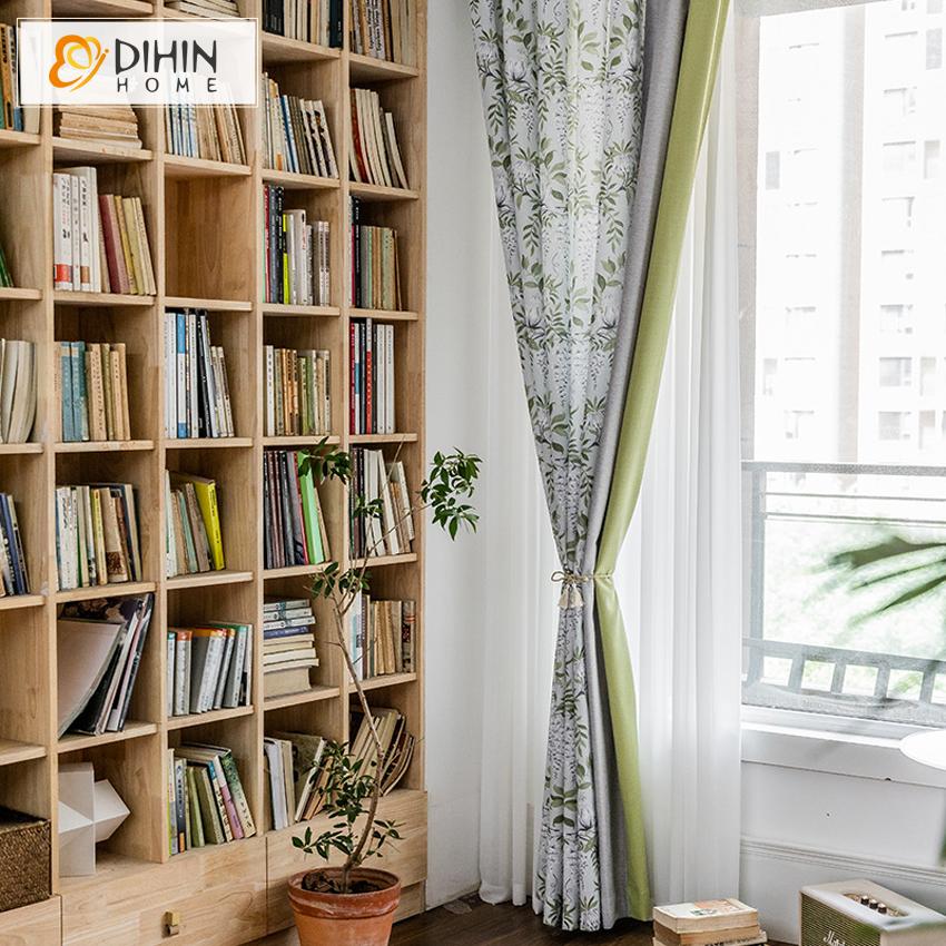 DIHIN HOME American Pastoral Green Leaves Printed,Blackout Grommet Window Curtain for Living Room ,52x63-inch,1 Panel Roman Shades Curtains Window Blinds custom curtains blackout curtains curtains for living room sheer curtains curtain fabric linen curtains kitchen curtains velvet curtains pinch pleat curtains bay window curtains outdoor curtains pleated curtains floral curtains dining room curtains kitchen valances drapes for bedroom patio curtains nursery curtains grommet curtains