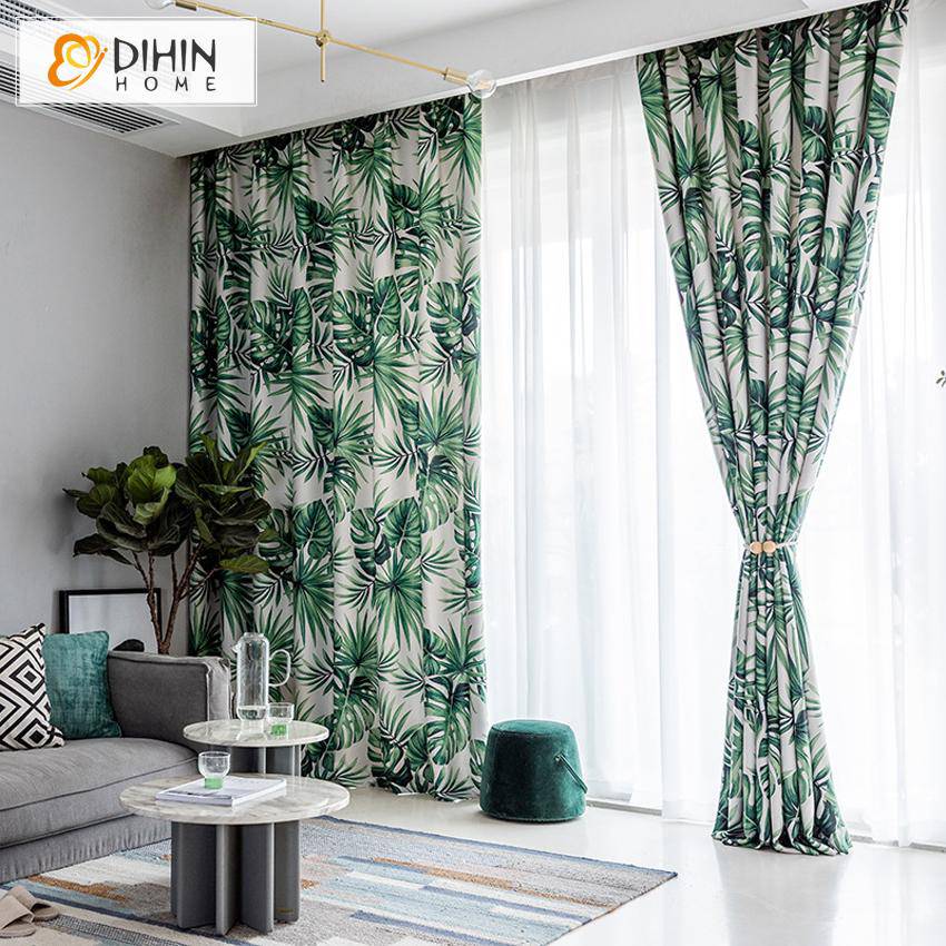 DIHIN HOME American Pastoral Green Printed Curtains ,Blackout Grommet Window Curtain for Living Room ,52x63-inch,1 Panel Roman Shades Curtains Window Blinds custom curtains blackout curtains curtains for living room sheer curtains curtain fabric linen curtains kitchen curtains velvet curtains pinch pleat curtains bay window curtains outdoor curtains pleated curtains floral curtains dining room curtains kitchen valances drapes for bedroom patio curtains nursery curtains grommet curtains
