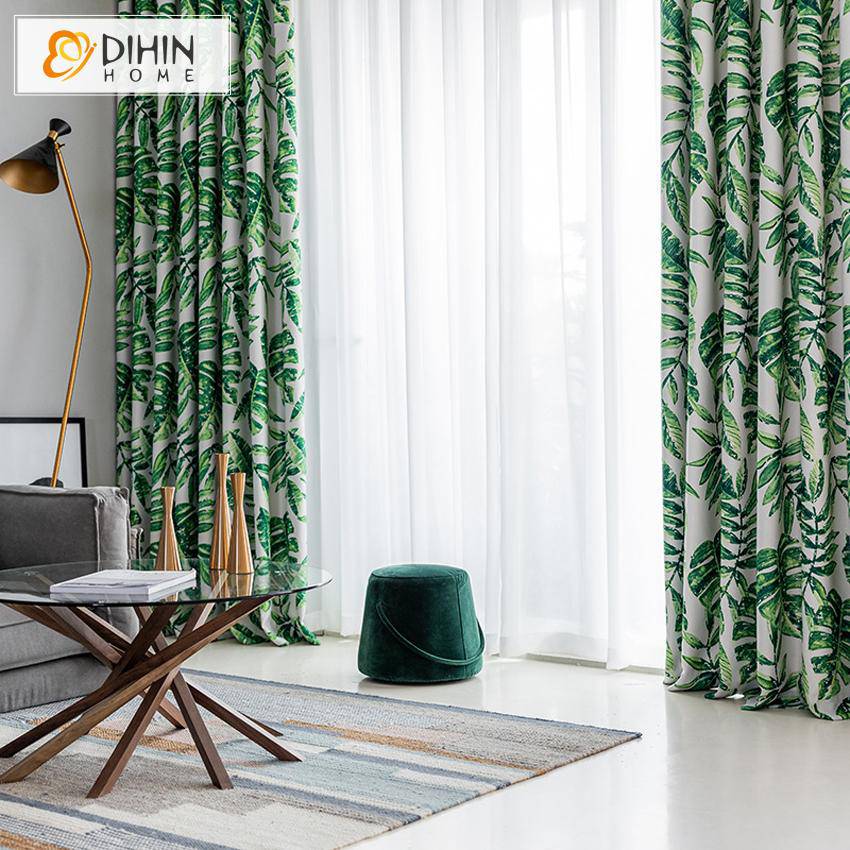 DIHIN HOME American Pastoral Green Printed Curtains ,Blackout Grommet Window Curtain for Living Room ,52x63-inch,1 Panel Roman Shades Curtains Window Blinds custom curtains blackout curtains curtains for living room sheer curtains curtain fabric linen curtains kitchen curtains velvet curtains pinch pleat curtains bay window curtains outdoor curtains pleated curtains floral curtains dining room curtains kitchen valances drapes for bedroom patio curtains nursery curtains grommet curtains