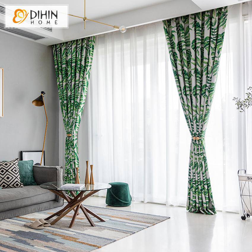 DIHIN HOME American Pastoral Green Printed Curtains ,Blackout Grommet Window Curtain for Living Room ,52x63-inch,1 Panel Roman Shades Curtains Window Blinds custom curtains blackout curtains curtains for living room sheer curtains curtain fabric linen curtains kitchen curtains velvet curtains pinch pleat curtains bay window curtains outdoor curtains pleated curtains floral curtains dining room curtains kitchen valances drapes for bedroom patio curtains nursery curtains grommet curtains