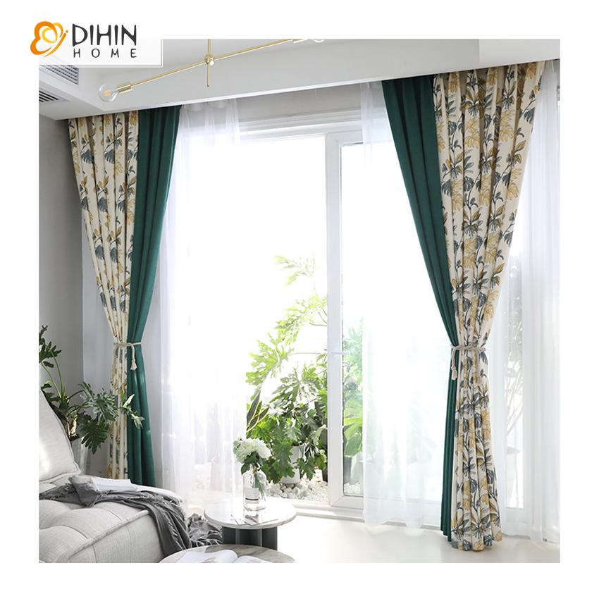 DIHIN HOME American Pastoral Leaves Printed,Blackout Grommet Window Curtain for Living Room ,52x63-inch,1 Panel Roman Shades Curtains Window Blinds custom curtains blackout curtains curtains for living room sheer curtains curtain fabric linen curtains kitchen curtains velvet curtains pinch pleat curtains bay window curtains outdoor curtains pleated curtains floral curtains dining room curtains kitchen valances drapes for bedroom patio curtains nursery curtains grommet curtains