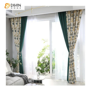 DIHIN HOME American Pastoral Leaves Printed,Blackout Grommet Window Curtain for Living Room ,52x63-inch,1 Panel Roman Shades Curtains Window Blinds custom curtains blackout curtains curtains for living room sheer curtains curtain fabric linen curtains kitchen curtains velvet curtains pinch pleat curtains bay window curtains outdoor curtains pleated curtains floral curtains dining room curtains kitchen valances drapes for bedroom patio curtains nursery curtains grommet curtains