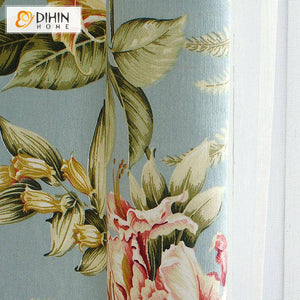 DIHIN HOME American Pastoral Natural Flower Printed Curtains ,Blackout Grommet Window Curtain for Living Room ,52x63-inch,1 Panel Roman Shades Curtains Window Blinds custom curtains blackout curtains curtains for living room sheer curtains curtain fabric linen curtains kitchen curtains velvet curtains pinch pleat curtains bay window curtains outdoor curtains pleated curtains floral curtains dining room curtains kitchen valances drapes for bedroom patio curtains nursery curtains grommet curtains
