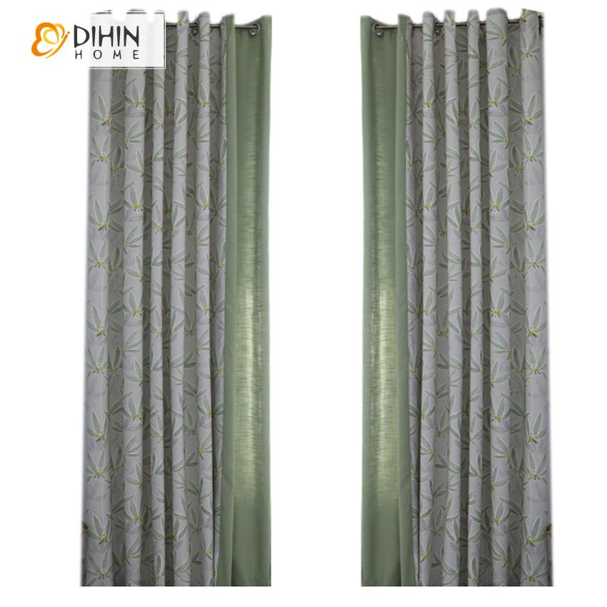 DIHIN HOME American Pastoral Natural Green Leaves Printed,Blackout Grommet Window Curtain for Living Room ,52x63-inch,1 Panel Roman Shades Curtains Window Blinds custom curtains blackout curtains curtains for living room sheer curtains curtain fabric linen curtains kitchen curtains velvet curtains pinch pleat curtains bay window curtains outdoor curtains pleated curtains floral curtains dining room curtains kitchen valances drapes for bedroom patio curtains nursery curtains grommet curtains