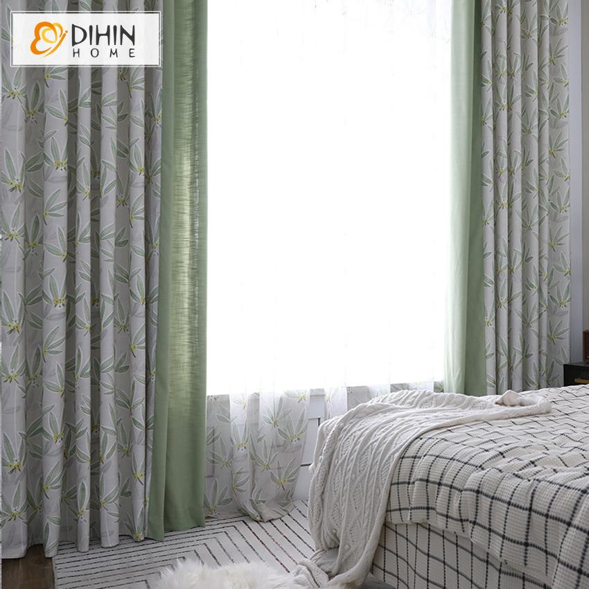DIHIN HOME American Pastoral Natural Green Leaves Printed,Blackout Grommet Window Curtain for Living Room ,52x63-inch,1 Panel Roman Shades Curtains Window Blinds custom curtains blackout curtains curtains for living room sheer curtains curtain fabric linen curtains kitchen curtains velvet curtains pinch pleat curtains bay window curtains outdoor curtains pleated curtains floral curtains dining room curtains kitchen valances drapes for bedroom patio curtains nursery curtains grommet curtains