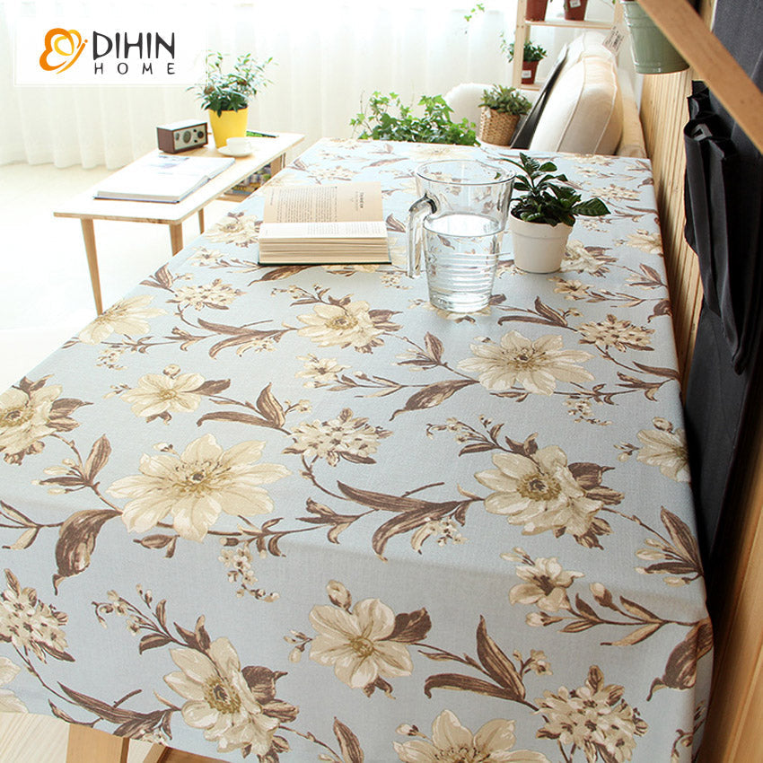 DIHIN HOME American Pastoral Retro Flowers Printed Tablecloth For Rectangle Tables,Custom Washed Linen Tablecloth,Handmade Rectangle Table Cover Roman Shades Curtains Window Blinds custom curtains blackout curtains curtains for living room sheer curtains curtain fabric linen curtains kitchen curtains velvet curtains pinch pleat curtains bay window curtains outdoor curtains pleated curtains floral curtains dining room curtains kitchen valances drapes for bedroom patio curtains nursery curtains grommet curtai