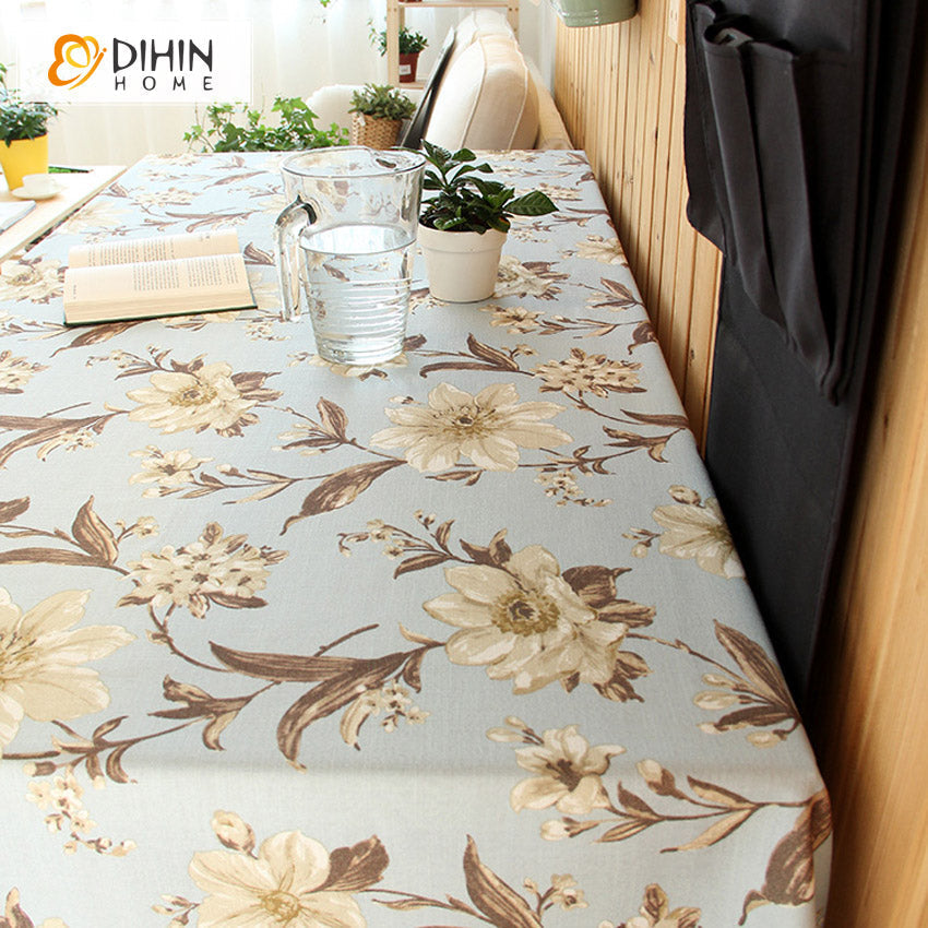 DIHIN HOME American Pastoral Retro Flowers Printed Tablecloth For Rectangle Tables,Custom Washed Linen Tablecloth,Handmade Rectangle Table Cover Roman Shades Curtains Window Blinds custom curtains blackout curtains curtains for living room sheer curtains curtain fabric linen curtains kitchen curtains velvet curtains pinch pleat curtains bay window curtains outdoor curtains pleated curtains floral curtains dining room curtains kitchen valances drapes for bedroom patio curtains nursery curtains grommet curtai