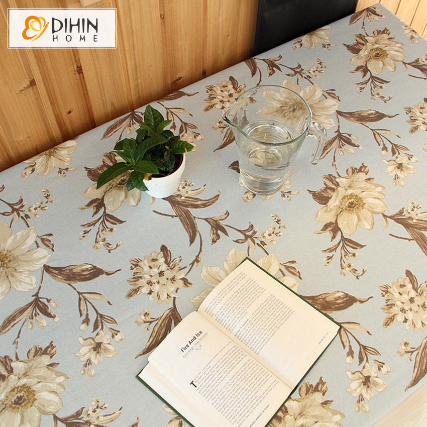 DIHIN HOME American Pastoral Retro Flowers Printed Tablecloth For Rectangle Tables,Custom Washed Linen Tablecloth,Handmade Rectangle Table Cover Roman Shades Curtains Window Blinds custom curtains blackout curtains curtains for living room sheer curtains curtain fabric linen curtains kitchen curtains velvet curtains pinch pleat curtains bay window curtains outdoor curtains pleated curtains floral curtains dining room curtains kitchen valances drapes for bedroom patio curtains nursery curtains grommet curtai