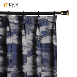 DIHIN HOME American Retro Blue Jacquard,Blackout Grommet Window Curtain for Living Room ,52x63-inch,1 Panel Roman Shades Curtains Window Blinds custom curtains blackout curtains curtains for living room sheer curtains curtain fabric linen curtains kitchen curtains velvet curtains pinch pleat curtains bay window curtains outdoor curtains pleated curtains floral curtains dining room curtains kitchen valances drapes for bedroom patio curtains nursery curtains grommet curtains