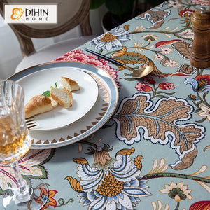 DIHIN HOME American Retro Flowers Printed Tablecloth For Rectangle Tables,Custom Washed Linen Tablecloth,Handmade Rectangle Table Cover Roman Shades Curtains Window Blinds custom curtains blackout curtains curtains for living room sheer curtains curtain fabric linen curtains kitchen curtains velvet curtains pinch pleat curtains bay window curtains outdoor curtains pleated curtains floral curtains dining room curtains kitchen valances drapes for bedroom patio curtains nursery curtains grommet curtains