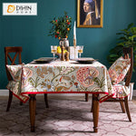 DIHIN HOME American Retro Flowers Printed Tablecloth With Red Border For Rectangle Tables,Custom Washed Linen Tablecloth,Handmade Rectangle Table Cover Roman Shades Curtains Window Blinds custom curtains blackout curtains curtains for living room sheer curtains curtain fabric linen curtains kitchen curtains velvet curtains pinch pleat curtains bay window curtains outdoor curtains pleated curtains floral curtains dining room curtains kitchen valances drapes for bedroom patio curtains nursery curtains grommet