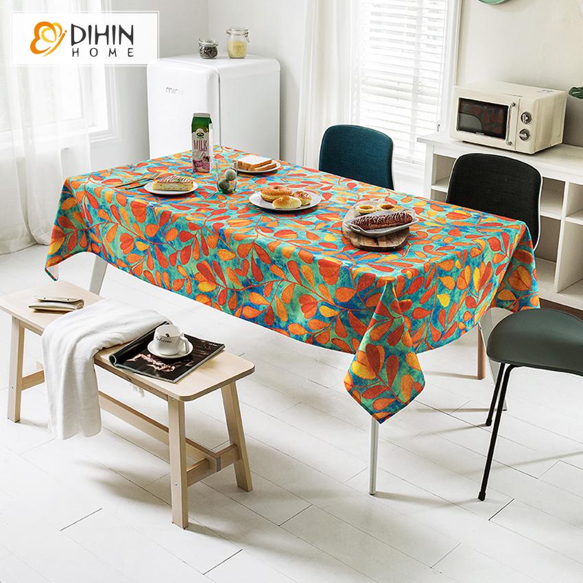 DIHIN HOME Autumn Leaves Printed Tablecloth For Rectangle Tables,Custom Washed Linen Tablecloth,Handmade Rectangle Table Cover Roman Shades Curtains Window Blinds custom curtains blackout curtains curtains for living room sheer curtains curtain fabric linen curtains kitchen curtains velvet curtains pinch pleat curtains bay window curtains outdoor curtains pleated curtains floral curtains dining room curtains kitchen valances drapes for bedroom patio curtains nursery curtains grommet curtains