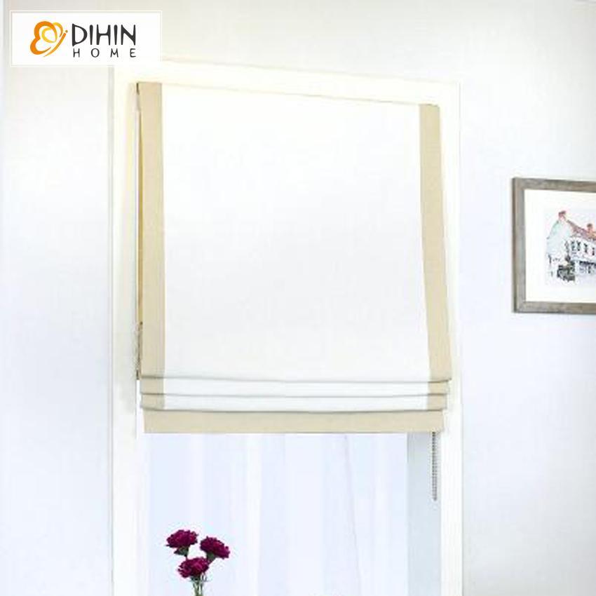 DIHIN HOME Beige Stripes Edge Printed Roman Shades,Easy Install Washable Curtains ,Customized Window Curtain Drape, 24"W X 64" Roman Shades Curtains Window Blinds custom curtains blackout curtains curtains for living room sheer curtains curtain fabric linen curtains kitchen curtains velvet curtains pinch pleat curtains bay window curtains outdoor curtains pleated curtains floral curtains dining room curtains kitchen valances drapes for bedroom patio curtains nursery curtains grommet curtains