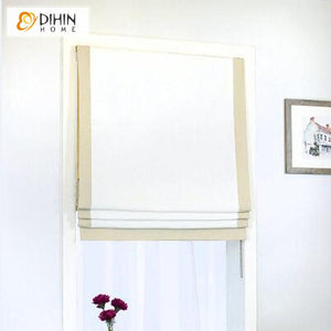DIHIN HOME Beige Stripes Edge Printed Roman Shades,Easy Install Washable Curtains ,Customized Window Curtain Drape, 24"W X 64" Roman Shades Curtains Window Blinds custom curtains blackout curtains curtains for living room sheer curtains curtain fabric linen curtains kitchen curtains velvet curtains pinch pleat curtains bay window curtains outdoor curtains pleated curtains floral curtains dining room curtains kitchen valances drapes for bedroom patio curtains nursery curtains grommet curtains