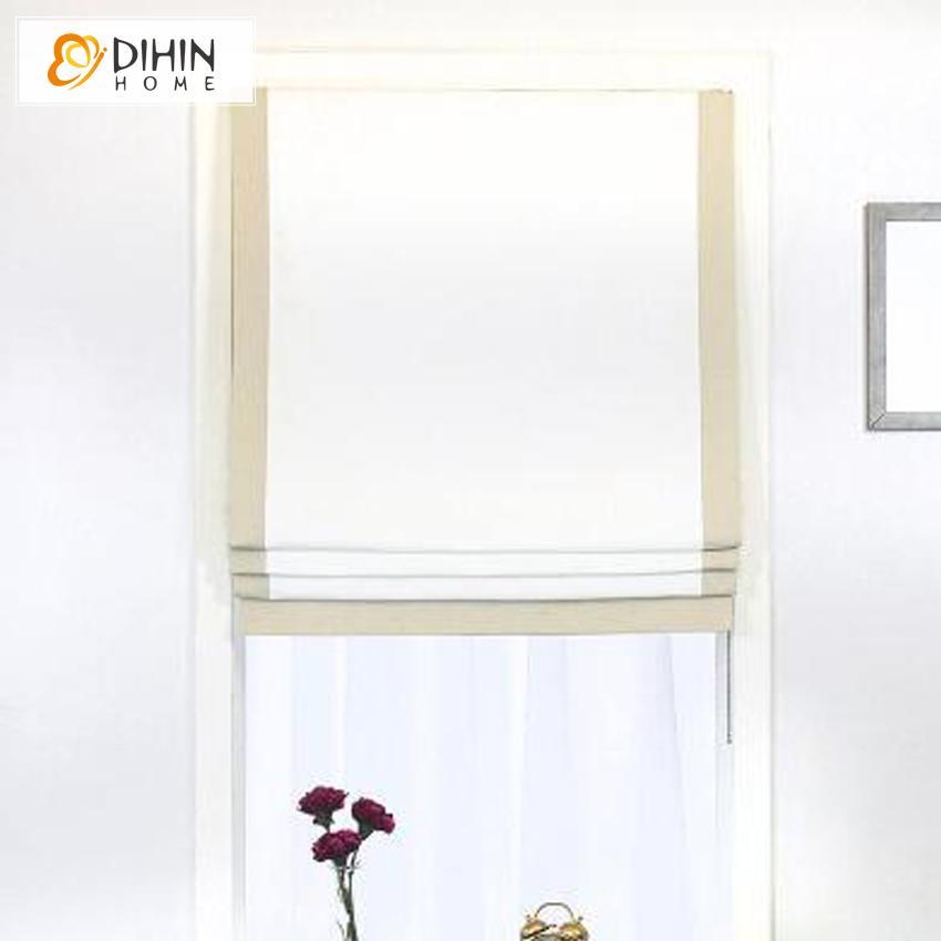 DIHIN HOME Beige Stripes Edge Printed Roman Shades,Easy Install Washable Curtains ,Customized Window Curtain Drape, 24"W X 64" Roman Shades Curtains Window Blinds custom curtains blackout curtains curtains for living room sheer curtains curtain fabric linen curtains kitchen curtains velvet curtains pinch pleat curtains bay window curtains outdoor curtains pleated curtains floral curtains dining room curtains kitchen valances drapes for bedroom patio curtains nursery curtains grommet curtains
