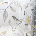 DIHIN HOME Bird Flower and Branch Printed,Sheer Curtains Window Curtain for Living Room ,52x63-inch,1 Panel Roman Shades Curtains Window Blinds custom curtains blackout curtains curtains for living room sheer curtains curtain fabric linen curtains kitchen curtains velvet curtains pinch pleat curtains bay window curtains outdoor curtains pleated curtains floral curtains dining room curtains kitchen valances drapes for bedroom patio curtains nursery curtains grommet curtains