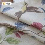 DIHIN HOME Birds and Gorgeous Flowers Printed，Blackout Grommet Window Curtain for Living Room ,52x63-inch,1 Panel Curtains custom curtains blackout curtains curtains for living room curtain fabric linen curtains