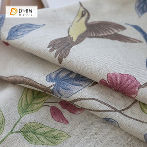DIHIN HOME Birds and Gorgeous Flowers Printed，Blackout Grommet Window Curtain for Living Room ,52x63-inch,1 Panel Roman Shades Curtains Window Blinds custom curtains blackout curtains curtains for living room sheer curtains curtain fabric linen curtains kitchen curtains velvet curtains pinch pleat curtains bay window curtains outdoor curtains pleated curtains floral curtains dining room curtains kitchen valances drapes for bedroom patio curtains nursery curtains grommet curtains