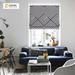 DIHIN HOME Black and  White Lines Printed Roman Shades ,Easy Install Washable Curtains ,Customized Window Curtain Drape, 24"W X 64"H Roman Shades Curtains Window Blinds custom curtains blackout curtains curtains for living room sheer curtains curtain fabric linen curtains kitchen curtains velvet curtains pinch pleat curtains bay window curtains outdoor curtains pleated curtains floral curtains dining room curtains kitchen valances drapes for bedroom patio curtains nursery curtains grommet curtains