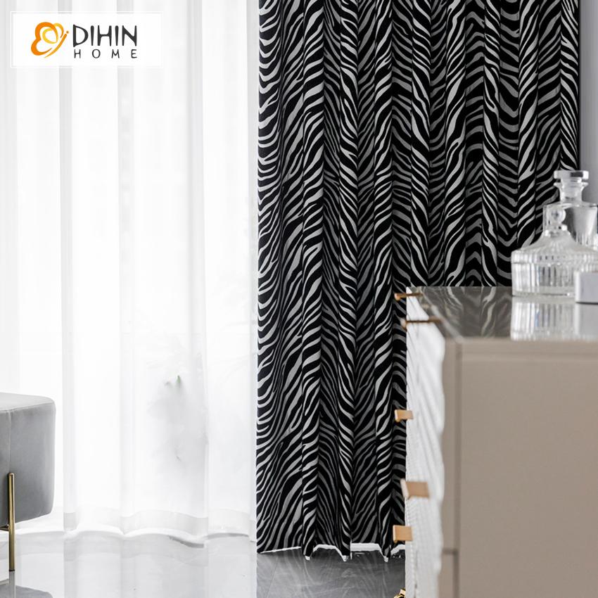 DIHIN HOME Black and White Zebra Texture Printed,Blackout Grommet Window Curtain for Living Room ,52x63-inch,1 Panel Roman Shades Curtains Window Blinds custom curtains blackout curtains curtains for living room sheer curtains curtain fabric linen curtains kitchen curtains velvet curtains pinch pleat curtains bay window curtains outdoor curtains pleated curtains floral curtains dining room curtains kitchen valances drapes for bedroom patio curtains nursery curtains grommet curtains