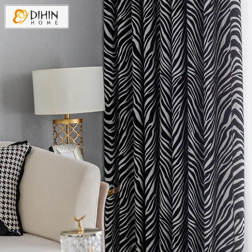 DIHIN HOME Black and White Zebra Texture Printed,Blackout Grommet Window Curtain for Living Room ,52x63-inch,1 Panel Roman Shades Curtains Window Blinds custom curtains blackout curtains curtains for living room sheer curtains curtain fabric linen curtains kitchen curtains velvet curtains pinch pleat curtains bay window curtains outdoor curtains pleated curtains floral curtains dining room curtains kitchen valances drapes for bedroom patio curtains nursery curtains grommet curtains