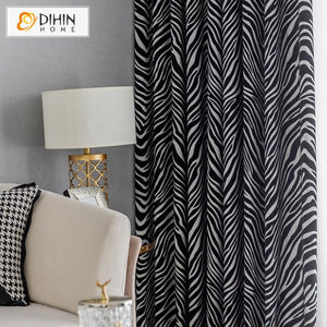 DIHIN HOME Black and White Zebra Texture Printed,Blackout Grommet Window Curtain for Living Room ,52x63-inch,1 Panel Roman Shades Curtains Window Blinds custom curtains blackout curtains curtains for living room sheer curtains curtain fabric linen curtains kitchen curtains velvet curtains pinch pleat curtains bay window curtains outdoor curtains pleated curtains floral curtains dining room curtains kitchen valances drapes for bedroom patio curtains nursery curtains grommet curtains