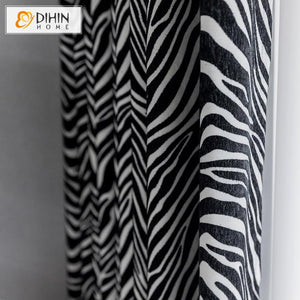 DIHIN HOME Black and White Zebra Texture Printed,Blackout Grommet Window Curtain for Living Room ,52x63-inch,1 Panel Roman Shades Curtains Window Blinds custom curtains blackout curtains curtains for living room sheer curtains curtain fabric linen curtains kitchen curtains velvet curtains pinch pleat curtains bay window curtains outdoor curtains pleated curtains floral curtains dining room curtains kitchen valances drapes for bedroom patio curtains nursery curtains grommet curtains