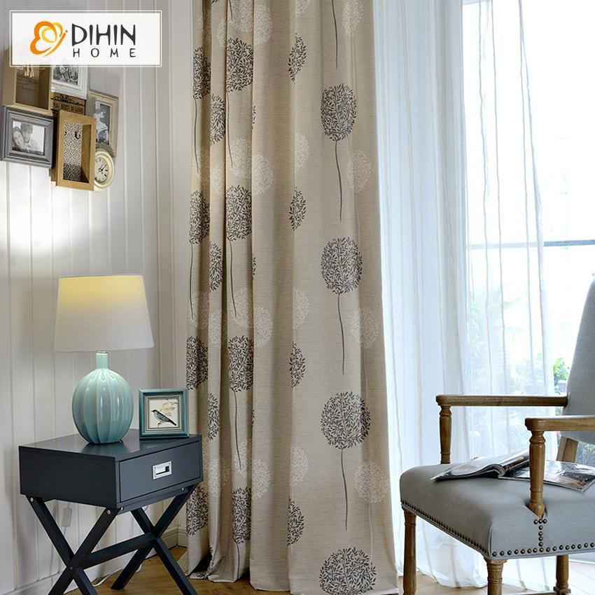 DIHIN HOME Black Dandelion Printed,Blackout Grommet Window Curtain for Living Room ,52x63-inch,1 Panel Roman Shades Curtains Window Blinds custom curtains blackout curtains curtains for living room sheer curtains curtain fabric linen curtains kitchen curtains velvet curtains pinch pleat curtains bay window curtains outdoor curtains pleated curtains floral curtains dining room curtains kitchen valances drapes for bedroom patio curtains nursery curtains grommet curtains