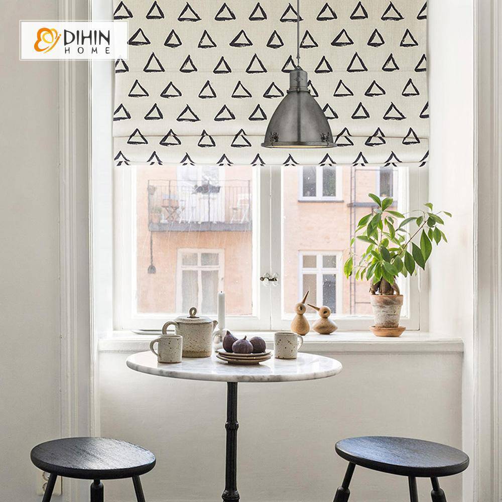DIHIN HOME Black Empty Triangle Printed Roman Shades ,Easy Install Washable Curtains ,Customized Window Curtain Drape, 24"W X 64"H Roman Shades Curtains Window Blinds custom curtains blackout curtains curtains for living room sheer curtains curtain fabric linen curtains kitchen curtains velvet curtains pinch pleat curtains bay window curtains outdoor curtains pleated curtains floral curtains dining room curtains kitchen valances drapes for bedroom patio curtains nursery curtains grommet curtains