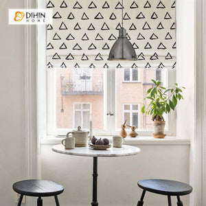 DIHIN HOME Black Empty Triangle Printed Roman Shades ,Easy Install Washable Curtains ,Customized Window Curtain Drape, 24"W X 64"H Roman Shades Curtains Window Blinds custom curtains blackout curtains curtains for living room sheer curtains curtain fabric linen curtains kitchen curtains velvet curtains pinch pleat curtains bay window curtains outdoor curtains pleated curtains floral curtains dining room curtains kitchen valances drapes for bedroom patio curtains nursery curtains grommet curtains
