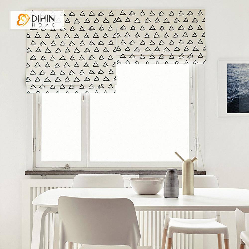 DIHIN HOME Black Empty Triangle Printed Roman Shades ,Easy Install Washable Curtains ,Customized Window Curtain Drape, 24"W X 64"H Roman Shades Curtains Window Blinds custom curtains blackout curtains curtains for living room sheer curtains curtain fabric linen curtains kitchen curtains velvet curtains pinch pleat curtains bay window curtains outdoor curtains pleated curtains floral curtains dining room curtains kitchen valances drapes for bedroom patio curtains nursery curtains grommet curtains