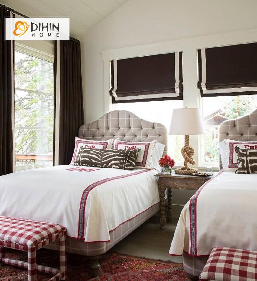 DIHIN HOME Black Printed Roman Shades,Easy Install Washable Curtains ,Customized Window Curtain Drape, 24"W X 64" Roman Shades Curtains Window Blinds custom curtains blackout curtains curtains for living room sheer curtains curtain fabric linen curtains kitchen curtains velvet curtains pinch pleat curtains bay window curtains outdoor curtains pleated curtains floral curtains dining room curtains kitchen valances drapes for bedroom patio curtains nursery curtains grommet curtains