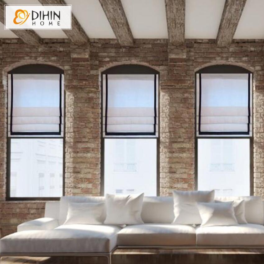 DIHIN HOME Black Stripe Edge Printed Roman Shades,Easy Install Washable Curtains ,Customized Window Curtain Drape, 24"W X 64" Roman Shades Curtains Window Blinds custom curtains blackout curtains curtains for living room sheer curtains curtain fabric linen curtains kitchen curtains velvet curtains pinch pleat curtains bay window curtains outdoor curtains pleated curtains floral curtains dining room curtains kitchen valances drapes for bedroom patio curtains nursery curtains grommet curtains