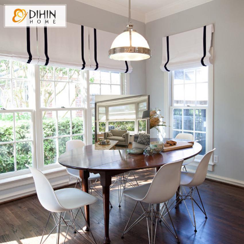 DIHIN HOME Black Stripes Edge Printed Modern Roman Shades ,Easy Install Washable Curtains ,Customized Window Curtain Drape, 24"W X 64" Roman Shades Curtains Window Blinds custom curtains blackout curtains curtains for living room sheer curtains curtain fabric linen curtains kitchen curtains velvet curtains pinch pleat curtains bay window curtains outdoor curtains pleated curtains floral curtains dining room curtains kitchen valances drapes for bedroom patio curtains nursery curtains grommet curtains