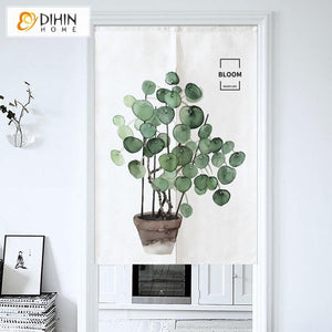 DIHIN HOME Bloom Plants Printed Japanese Noren Doorway Curtain Tapestry,Cotton Linen,Door Way Curtain Door Hanging Tapestry,33.5''Wx59''L,1 Panel Roman Shades Window Curtains Curtains Window Blinds Curtains Drapes linen drapery curtains and drapes windows drapes custom curtains blackout curtains curtains for living room window shades sheer curtains curtain fabric window treatments custom drapery