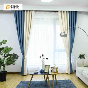 DIHIN HOME Blue and White Printed，Blackout Grommet Window Curtain for Living Room ,52x63-inch,1 Panel Roman Shades Curtains Window Blinds custom curtains blackout curtains curtains for living room sheer curtains curtain fabric linen curtains kitchen curtains velvet curtains pinch pleat curtains bay window curtains outdoor curtains pleated curtains floral curtains dining room curtains kitchen valances drapes for bedroom patio curtains nursery curtains grommet curtains